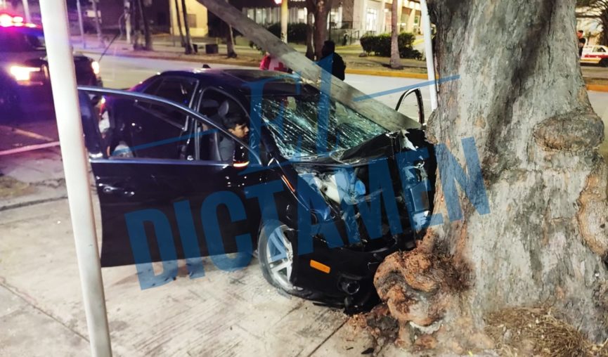 Muere tras chocar con poste y árbol en Díaz Mirón