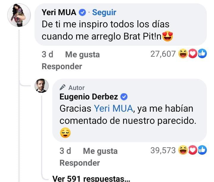 Yeri MUA comenta foto de Eugenio Derbez y éste la trollea