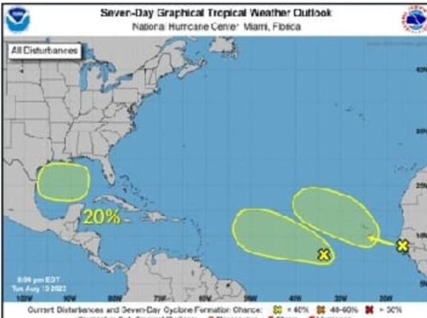 Centro Nacional de Huracanes observa probabilidad de ciclón tropical en el golfo de México