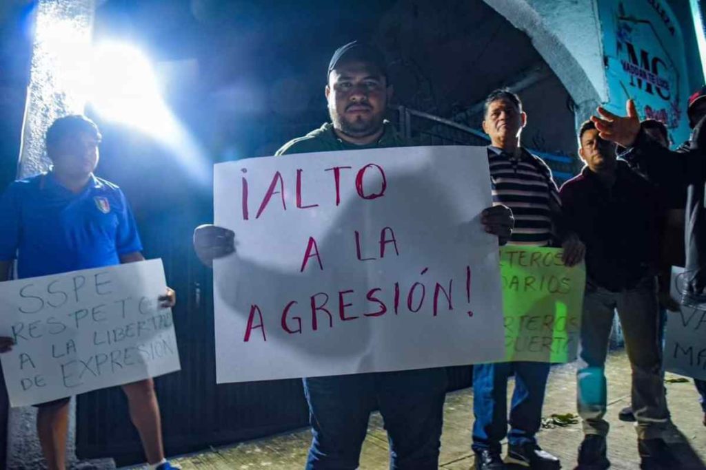 En Acayucan, protestan reporteros por agresiones cometidas contra colegas por SSP en Veracruz
