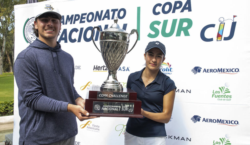 Vincent Cervantes y Larissa Carrillo, campeones del Campeonato Nacional de Golf y Copa Sur.